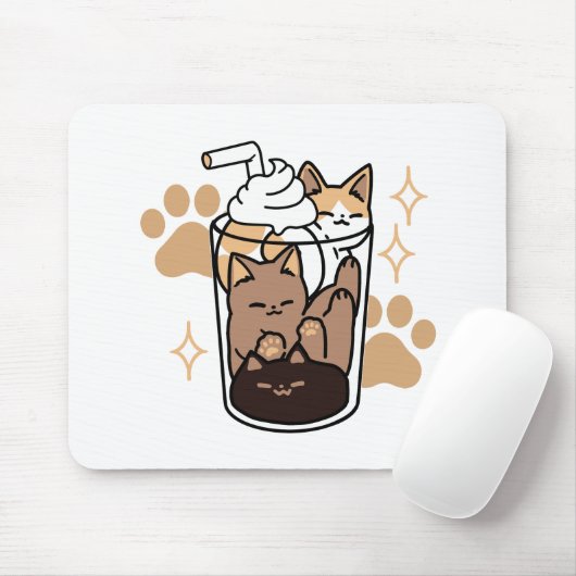 Tapis De Souris Purr-fect Blend : Cat and Coffee Art for Pet Lover (Avec souris)