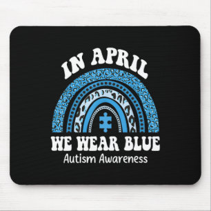 Tapis De Souris Puzzle Arc En Avril Nous Portons Blue Autism Award