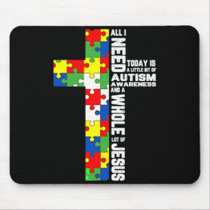Tapis De Souris Puzzle cool Jésus croix Sensibilisation à l'autism