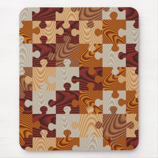 Tapis De Souris Puzzle de bois Faux (Devant)