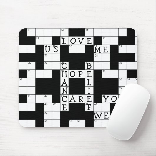 Tapis De Souris Puzzle de mots croisés d'amour (Avec souris)