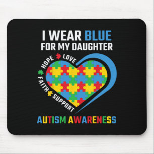 Tapis De Souris Puzzle Je Porte Du Bleu Pour Ma Fille Sensibilisat