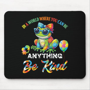 Tapis De Souris Puzzle Pièces Grenouille Dans Un Monde Vous Pouvez