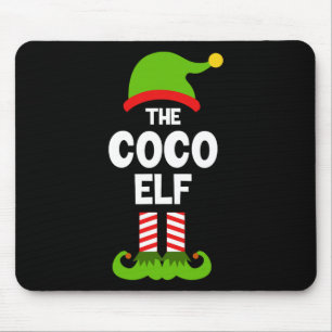 Tapis De Souris Pyjama drôle de Noël assorti Coco Elfe de famille