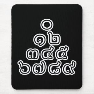 Tapis De Souris Pyramide de nombres thaïs ♦ Écriture thaïe ♦