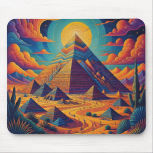 Tapis De Souris Pyramide égyptienne psychédélique paysage art