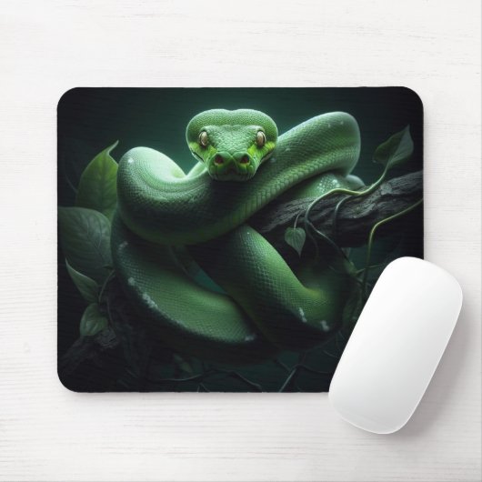 Tapis De Souris "Python Arbre Vert" (Avec souris)