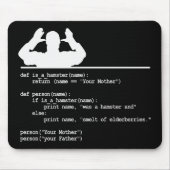 Tapis De Souris Python Code-Votre mère était un hamster (Devant)