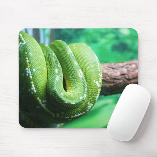 Tapis De Souris Python vert Mousepad d'arbre (Avec souris)