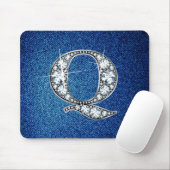 Tapis De Souris Q Faux-"Diamond Bling" sur Denim Mousepad (Avec souris)