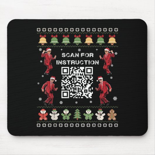 Tapis De Souris Qr Trump Dance Code Président Analyse De L'Instruc (Devant)