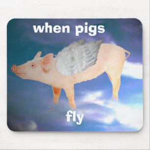 Tapis De Souris Quand les porcs pilotent le mousepad