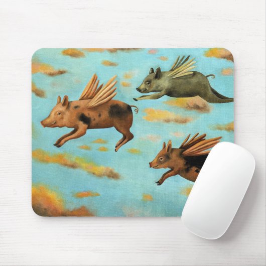 Tapis De Souris Quand les porcs volent (Avec souris)