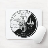 Tapis De Souris Quartier d'État de l'Illinois Reverse Side Faux (Avec souris)