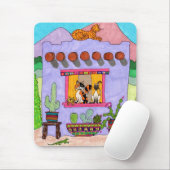 Tapis De Souris Quatre chats dans une maison violette Adobe House (Avec souris)