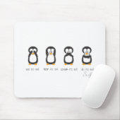 Tapis De Souris quatre pingouins sages (Avec souris)