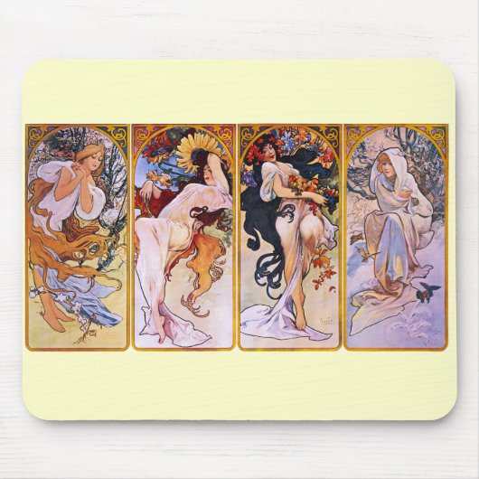 Tapis De Souris Quatre saisons Alfons Mucha (Devant)