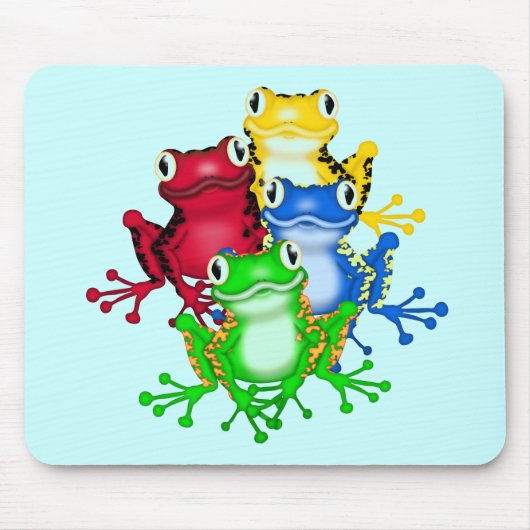 Tapis De Souris Quatre T-shirts et cadeaux de grenouilles (Devant)