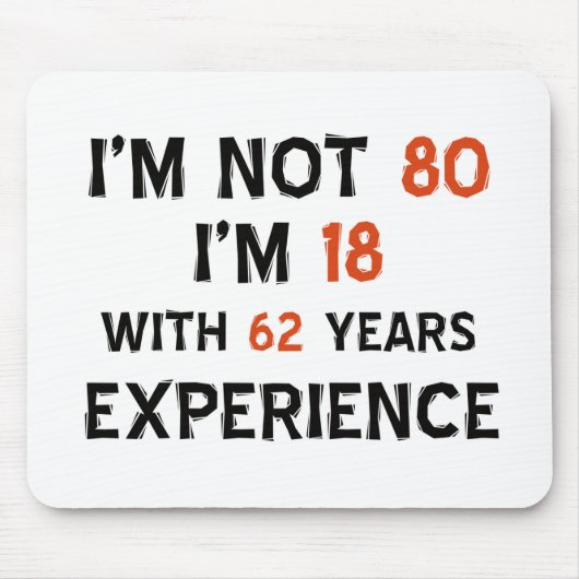 Tapis De Souris quatre-vingtième conceptions d'anniversaire (Devant)