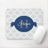 Tapis De Souris Quatrefoil bleu personnalisé (Avec souris)
