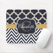 Tapis De Souris Quatrefoil Chevron Monogram (Avec souris)