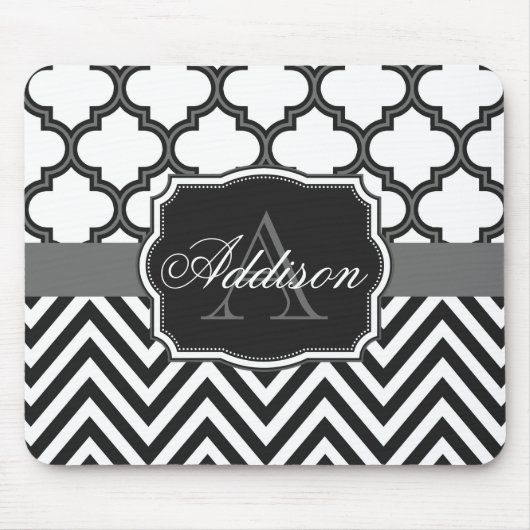 Tapis De Souris Quatrefoil Chevron Monogram (Devant)