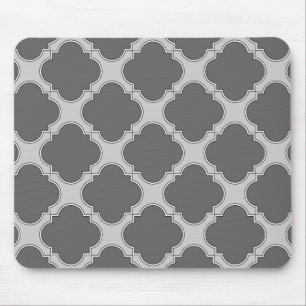 Tapis De Souris Quatrefoil dans les tons gris