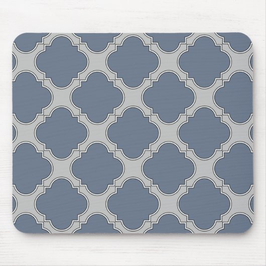 Tapis De Souris Quatrefoil gris bleu (Devant)