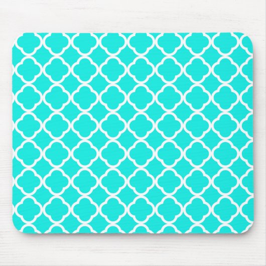 Tapis De Souris Quatrefoil Turquoise Lumineux (Devant)