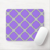 Tapis De Souris Quatrefoil violet et gris (Avec souris)