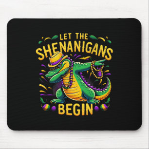 Tapis De Souris Que les Shenanigans commencent Mardi Gras Dinosaur