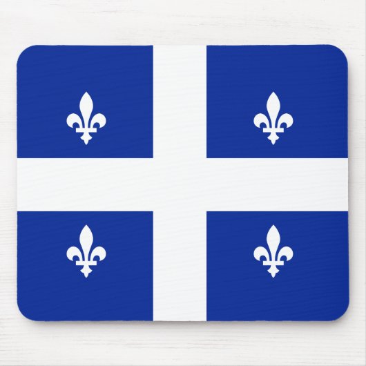 Tapis De Souris Québec drapeau fleur de lis (Devant)