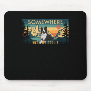 Tapis De Souris Quelque Part Avec Ma Bordure Collie Vintage Randon