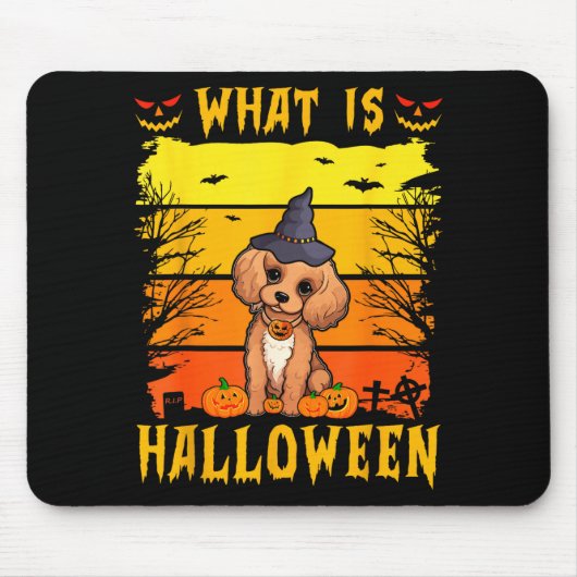 Tapis De Souris Qu'est-ce que le chiot d'Halloween  (Devant)