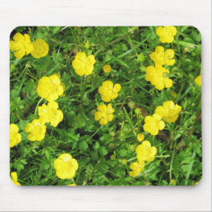 Tapis De Souris Qu'est-ce qui se passe, bouton d'or ? Fleurs jaune