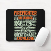 Tapis De Souris Questionable Knowledge Fireman Gift Proud Firefigh (Avec souris)