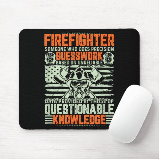 Tapis De Souris Questionable Knowledge Fireman Gift Proud Firefigh (Avec souris)