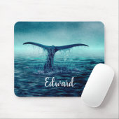Tapis De Souris Queue de baleine au-dessus de coutume d'océan (Avec souris)