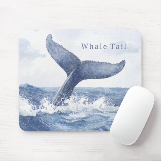 Tapis De Souris Queue de baleine de l'océan bleu (Avec souris)