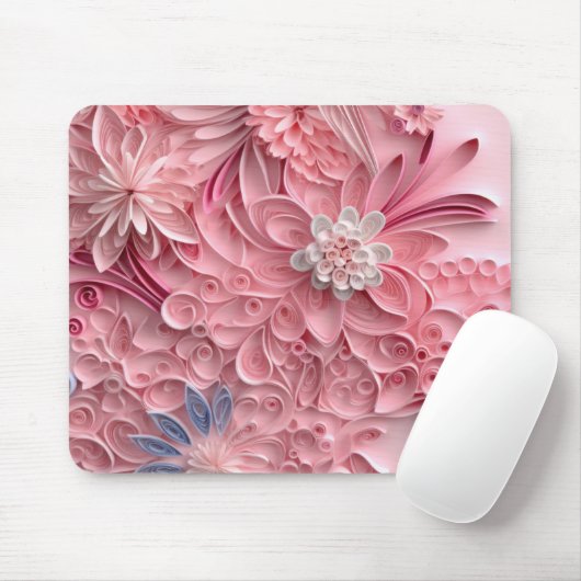 Tapis De Souris Queue de papier rose souple (Avec souris)