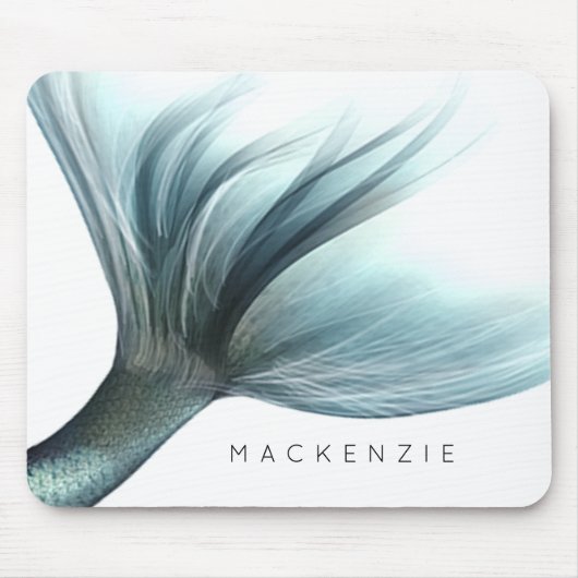 Tapis De Souris Queue Mermaid Luxe | Seafoam Mint Green Aqua Custo (Devant)