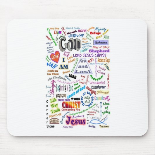 Tapis De Souris Qui il est… des noms de Dieu (Devant)