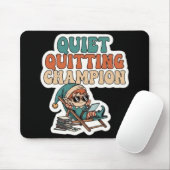 Tapis De Souris Quiet Quitting Elf Funny Office Humor Dark Mode (Avec souris)