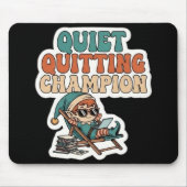 Tapis De Souris Quiet Quitting Elf Funny Office Humor Dark Mode  (Devant)