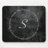 Tapis De Souris Quote et monogramme Family Circle en cuir (Devant)