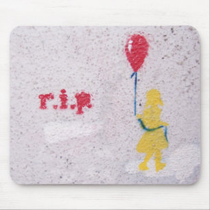 Tapis De Souris r.i.p. stencil : fille avec le ballon rouge