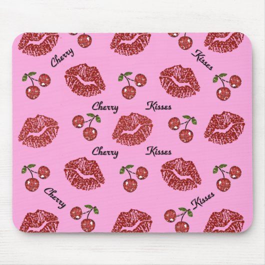Tapis De Souris RAB Rockabilly Cherry Kisses on Pink (Devant)