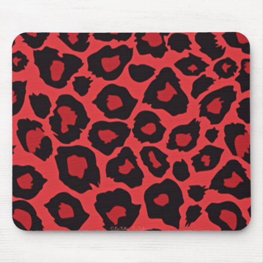 Tapis De Souris RAB Rockabilly Imprimé Léopard Rouge Noir (Devant)