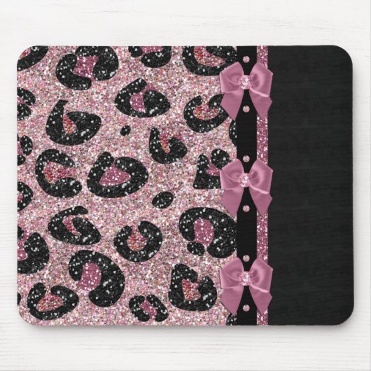 Tapis De Souris RAB Rockabilly Pink Leopard Ribbon Bows (Devant)