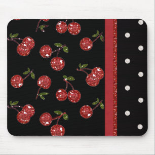 Tapis De Souris RAB Rockabilly très cerise cerises Noir